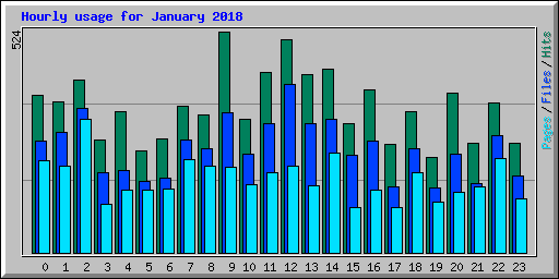 Hourly usage for January 2018