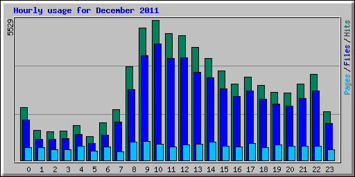 Hourly usage for December 2011