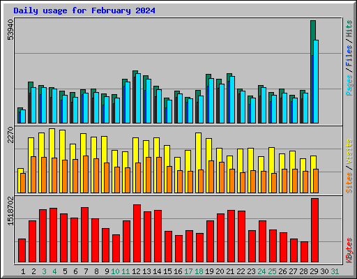 Daily usage for February 2024