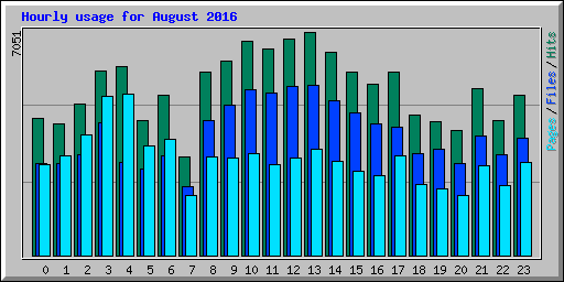 Hourly usage for August 2016